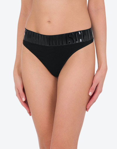 Moschino SHINY LOGO STRETCH JERSEY THONG outlook