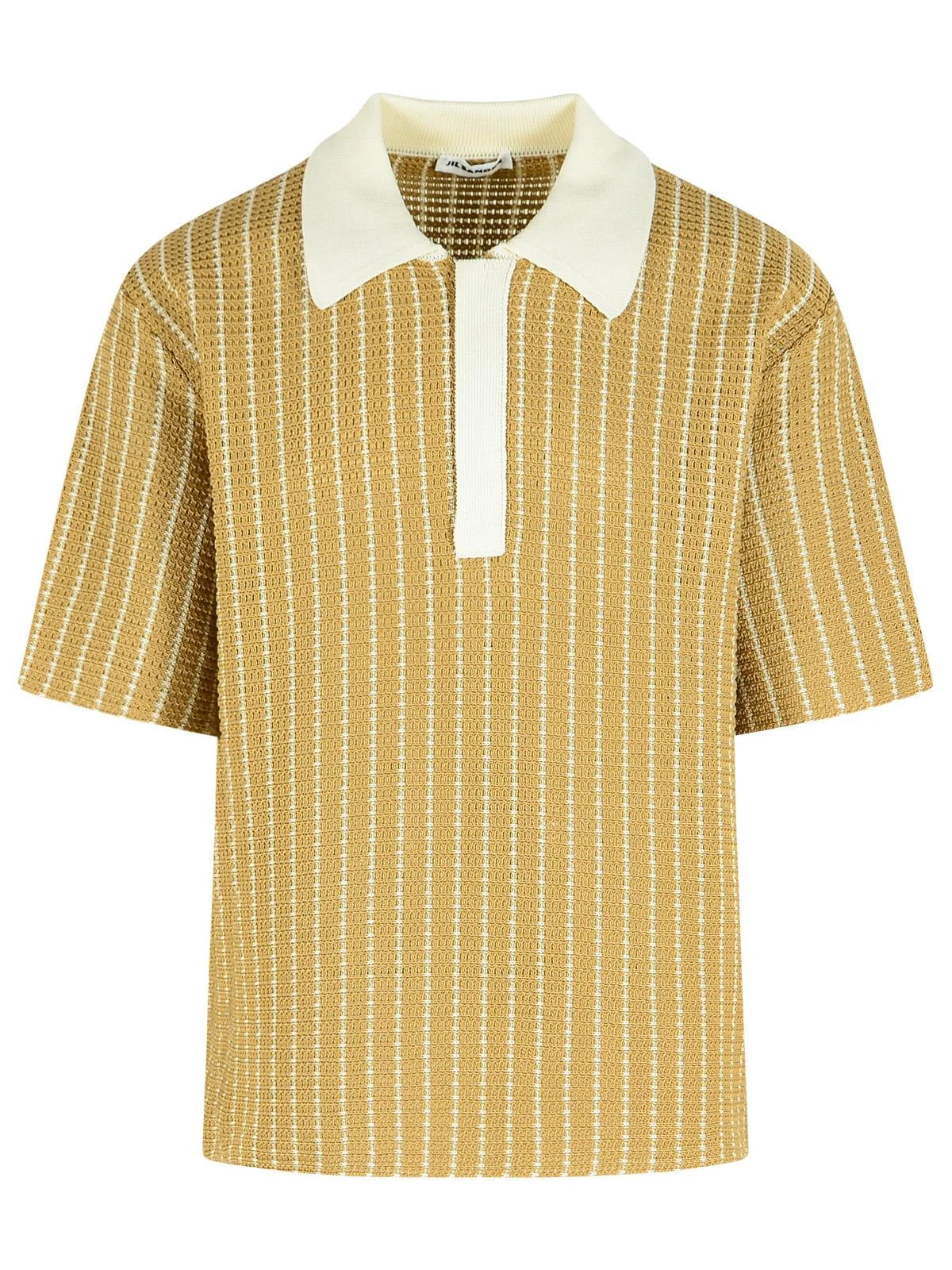 Jil Sander Cotton Knit Polo Shirt Beige Men - 1