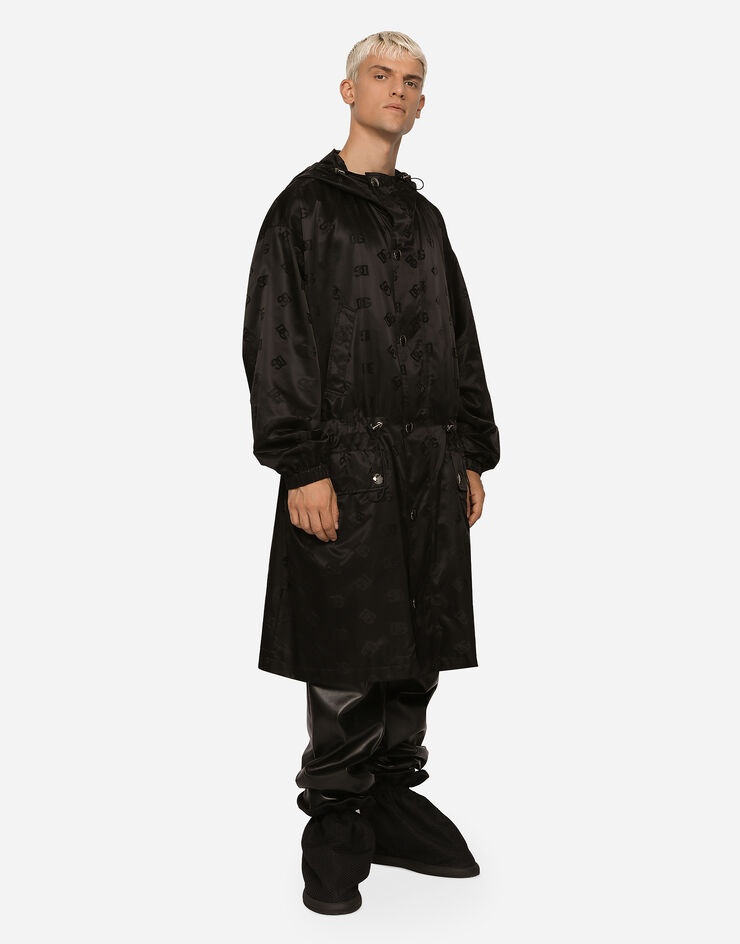 Satin jacquard trench coat with DG monogram detail - 4