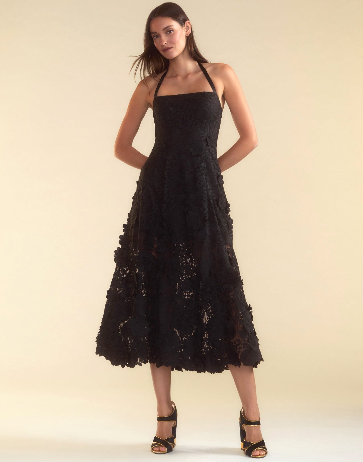 Blooming Lace Halter Dress - 4