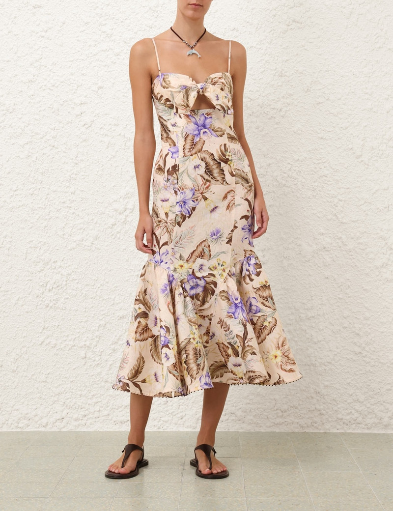 Zimmermann COCO TIE FRONT MIDI DRESS outlook