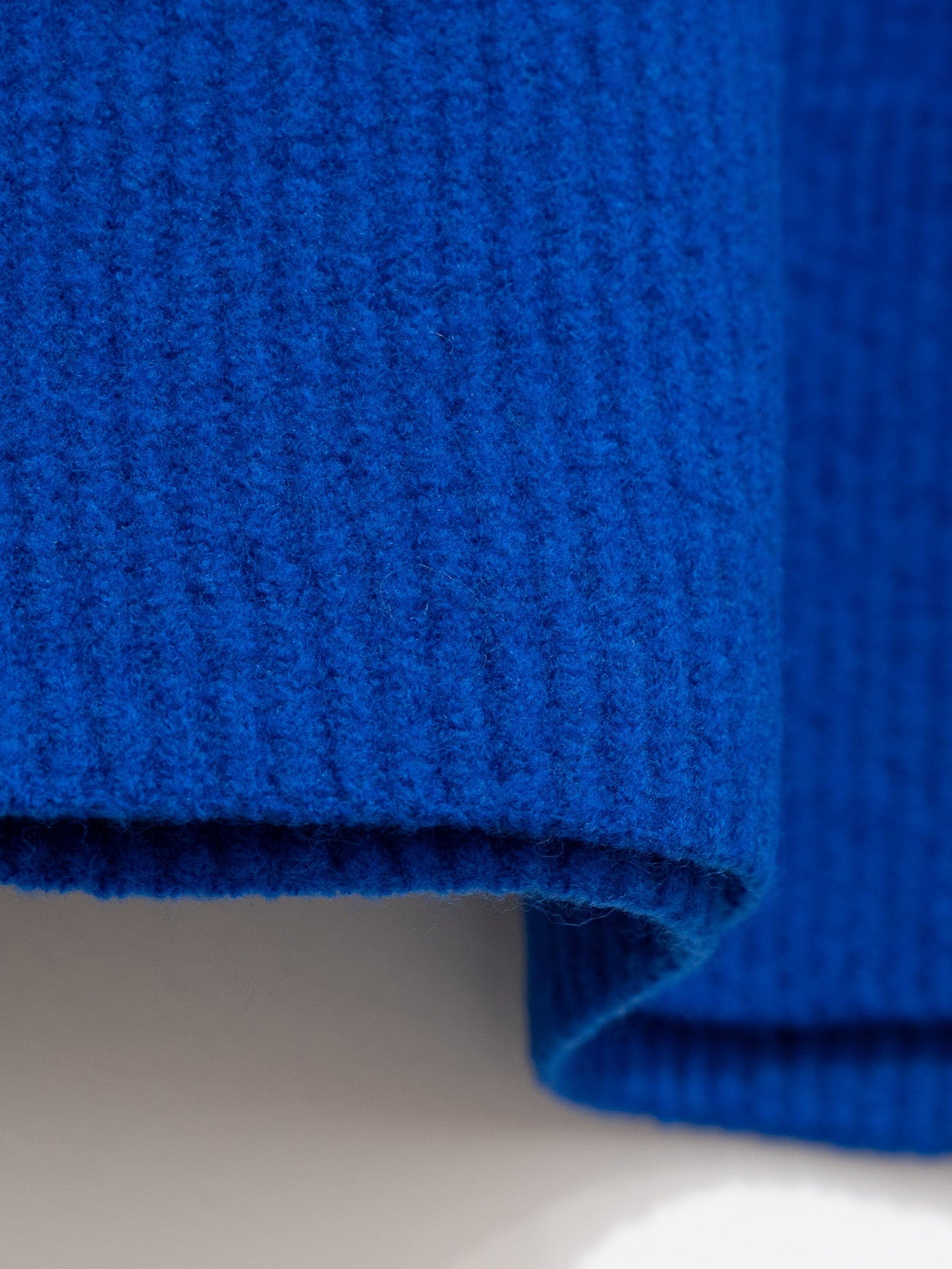 Milled French Merino Rib Knit Flare Skirt - Royal Blue - 10
