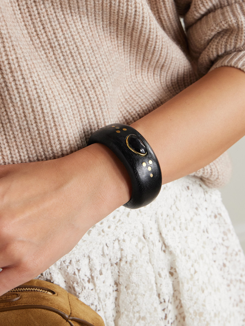 Isabel Marant Wood, Gold-tone And Bone Cuff outlook