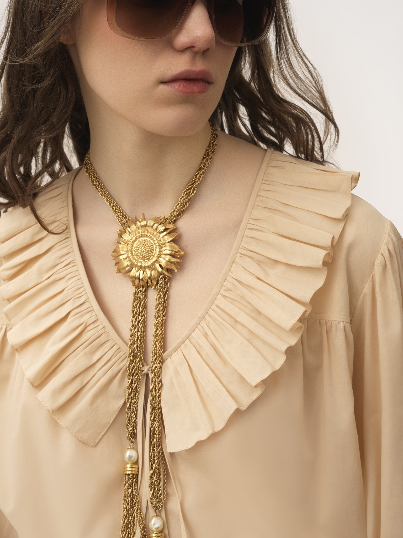 GATHERED RUFFLE TOP IN COTTON VOILE - 7