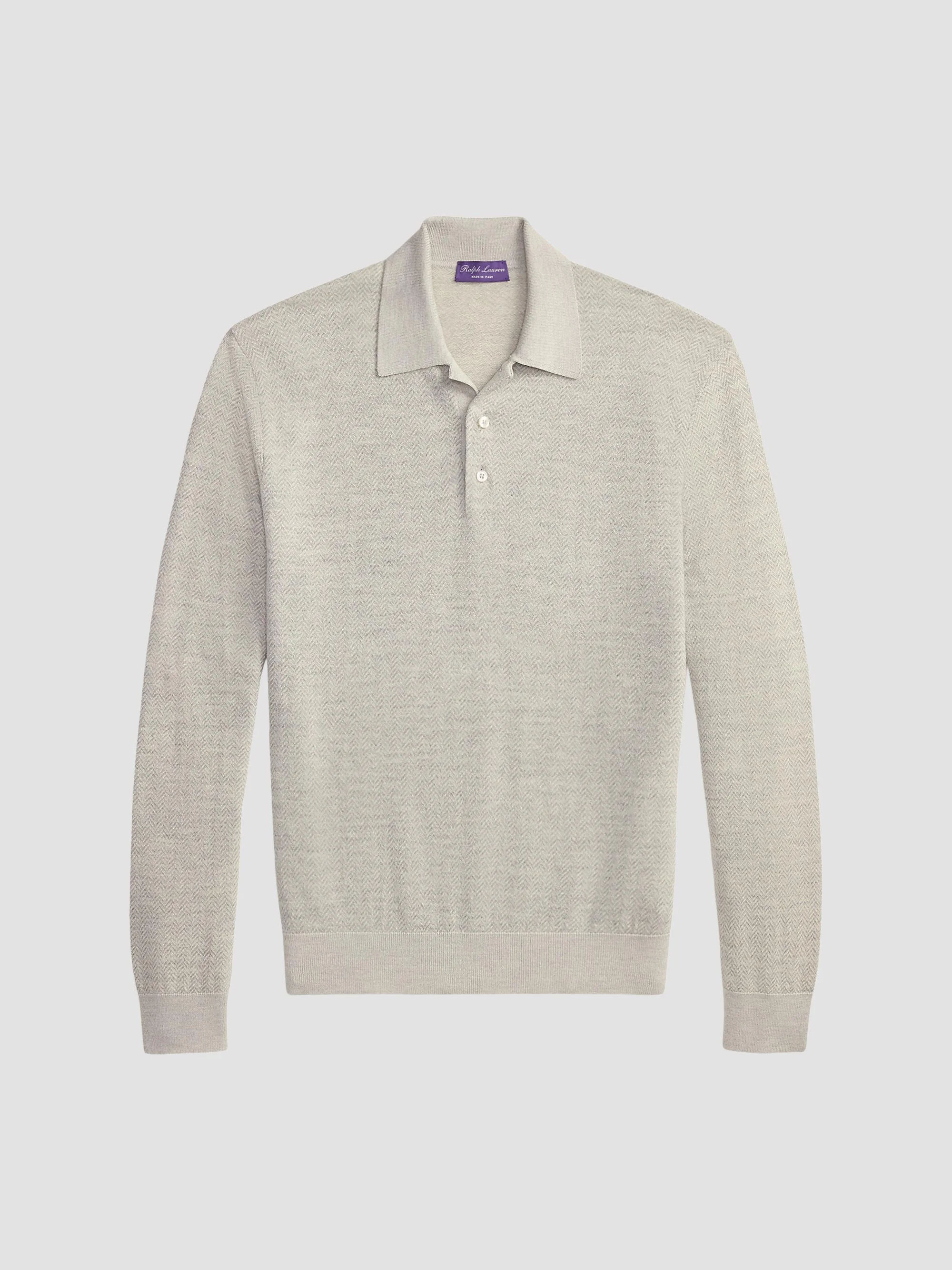 Men's Warm Weather Long-Sleeve Polo Shirt - Grey Multi - 1