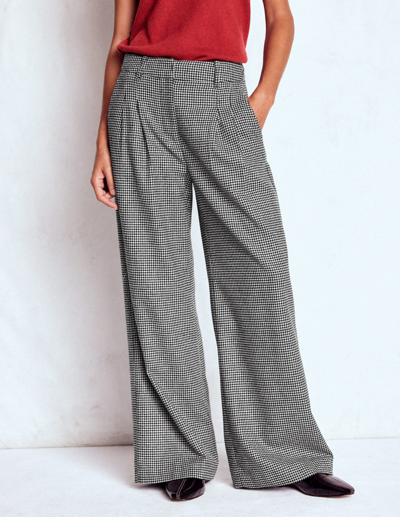 Kensington Tailored Pants-Black and Ivory Puppytooth 5