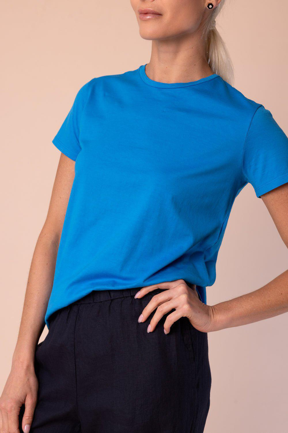 Crew Neck Tee - Sky Blue - 2