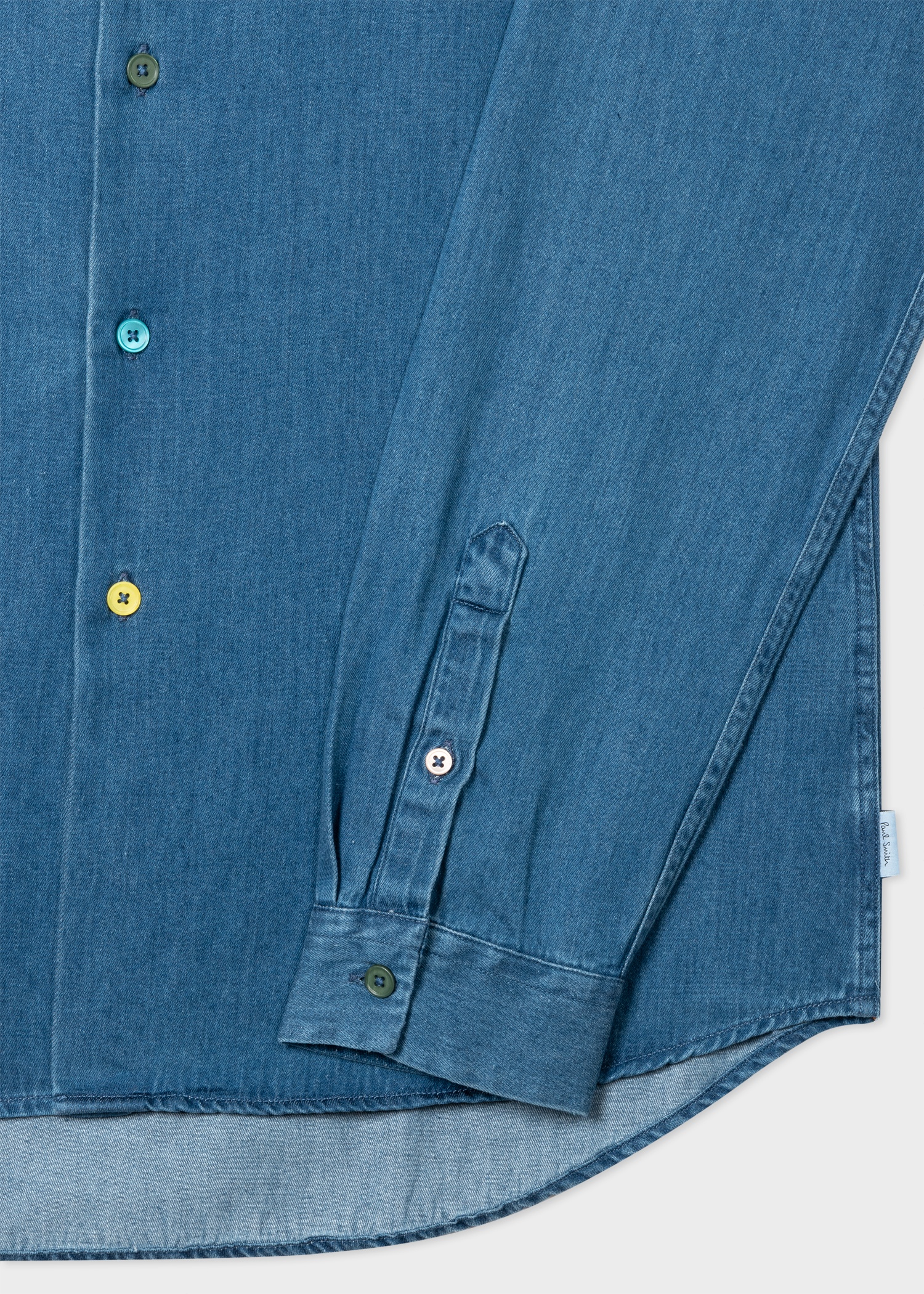 Tailored-Fit Mid-Wash Denim Shirt - 3