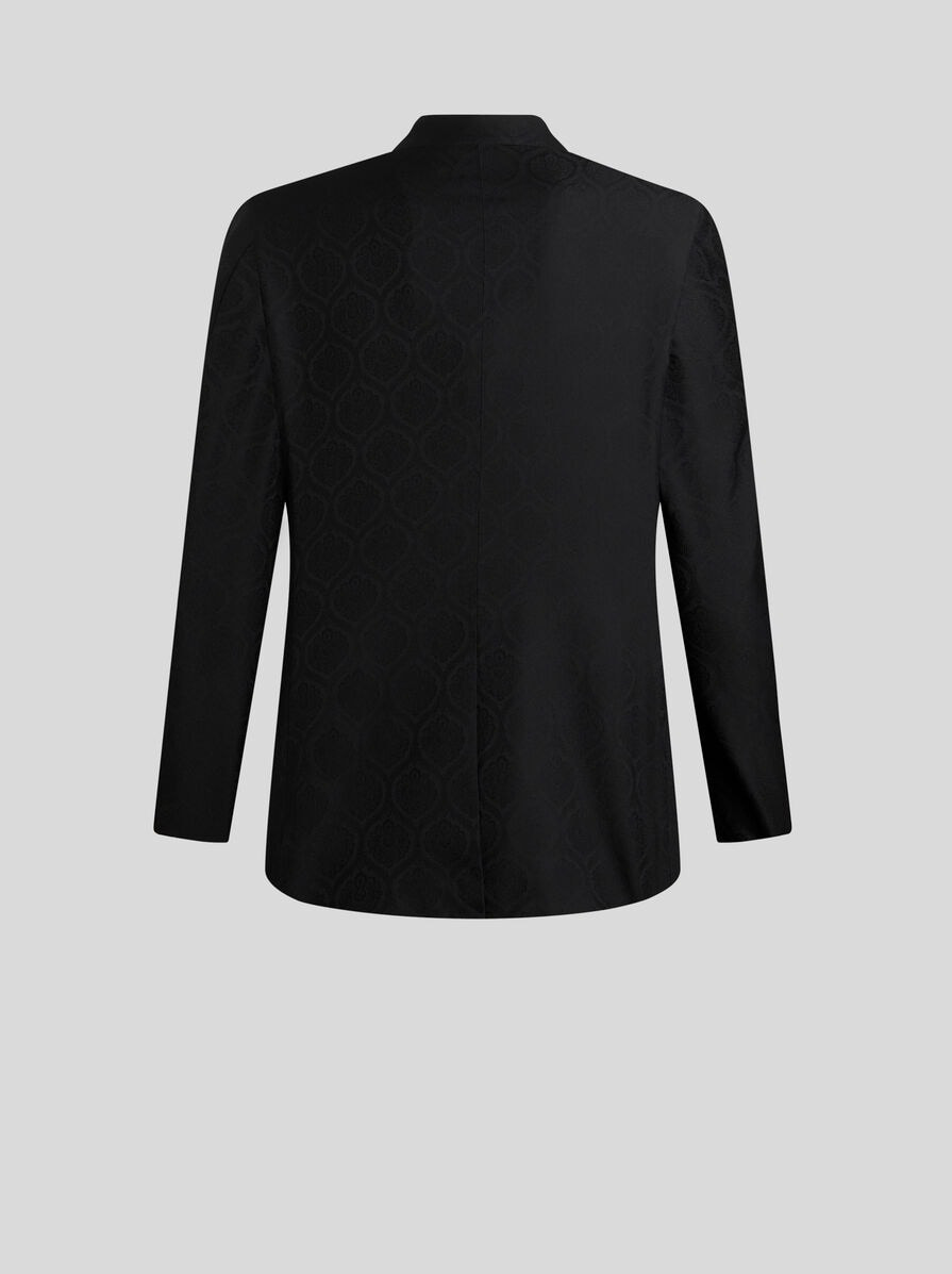WOOL AND COTTON JACQUARD JACKET - 6