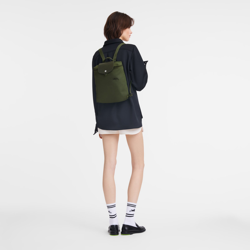Longchamp Le Pliage Green M Backpack Forest - Recycled canvas outlook