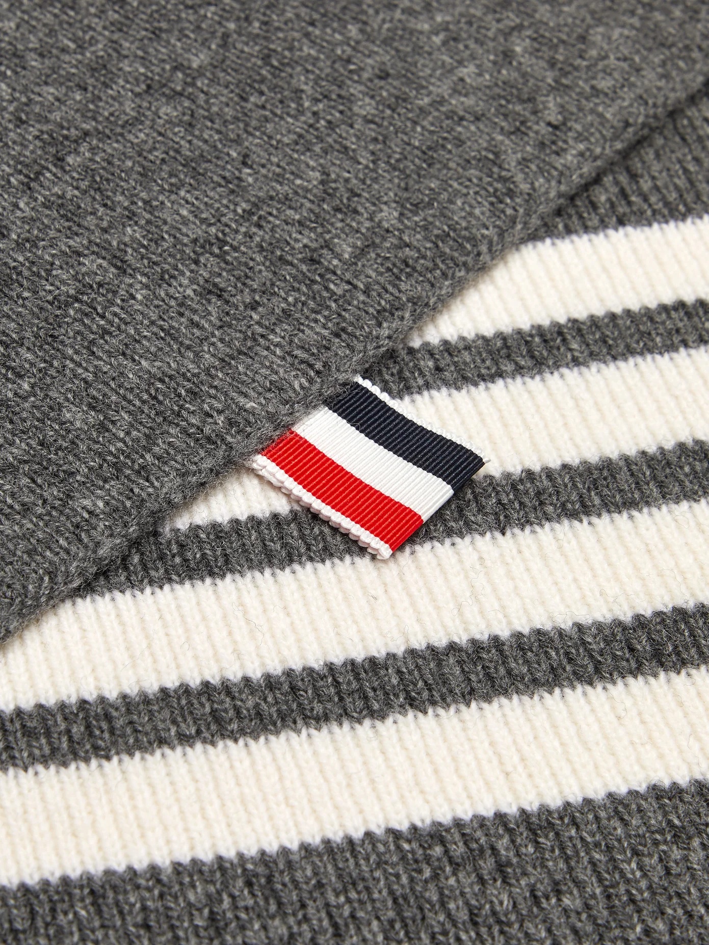 4-Bar stripe-intarsia wool scarf - 5