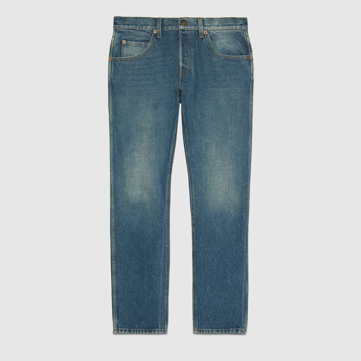 Tapered washed jeans - 1