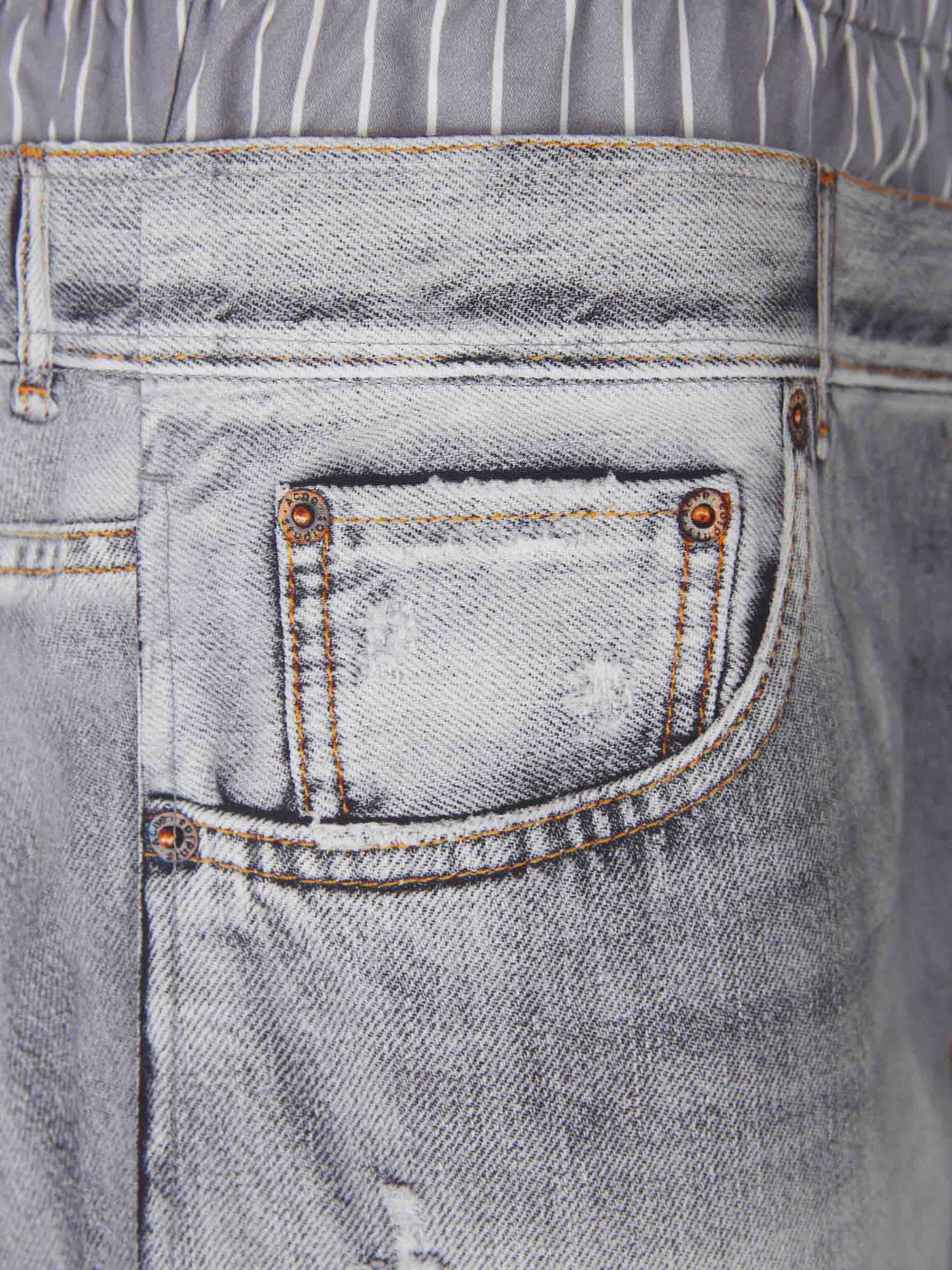 PRINTED TROMPE L'OEIL PANTS - 4