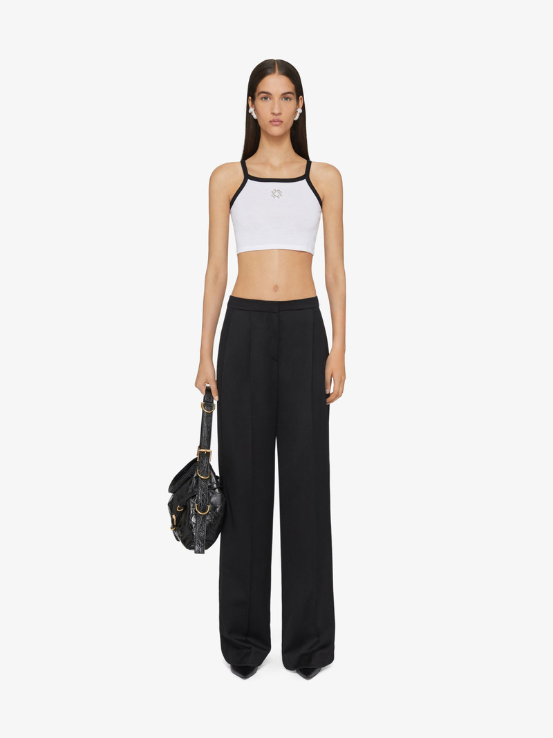 Givenchy CROPPED TANK TOP IN COTTON AND CRYSTALS WITH 4G DETAIL outlook