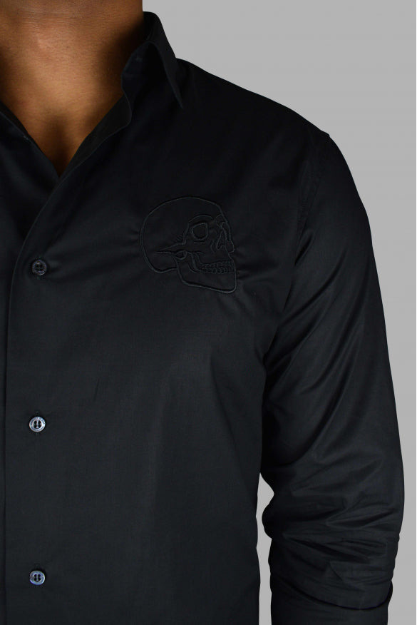 Philipp Plein Men Gold Cut Ls Skull Shirt - 3