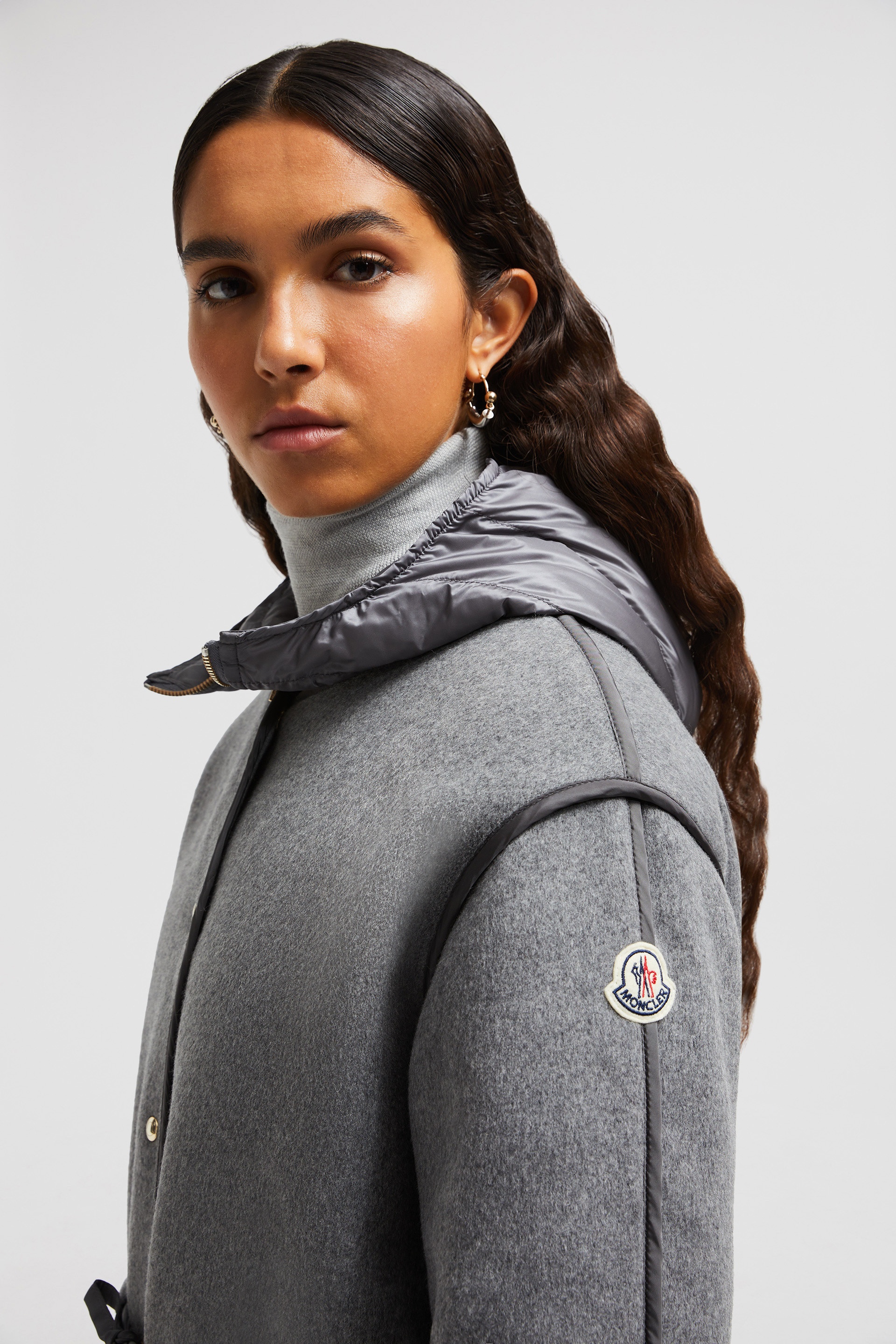 Moncler Bonrepos Long Down Jacket | REVERSIBLE