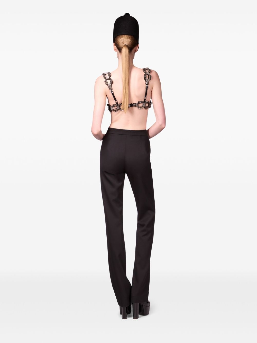 crystal brooch trousers - 5