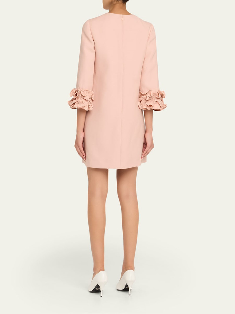 Valentino Ruffle Cuff Crepe Couture Short Dress outlook