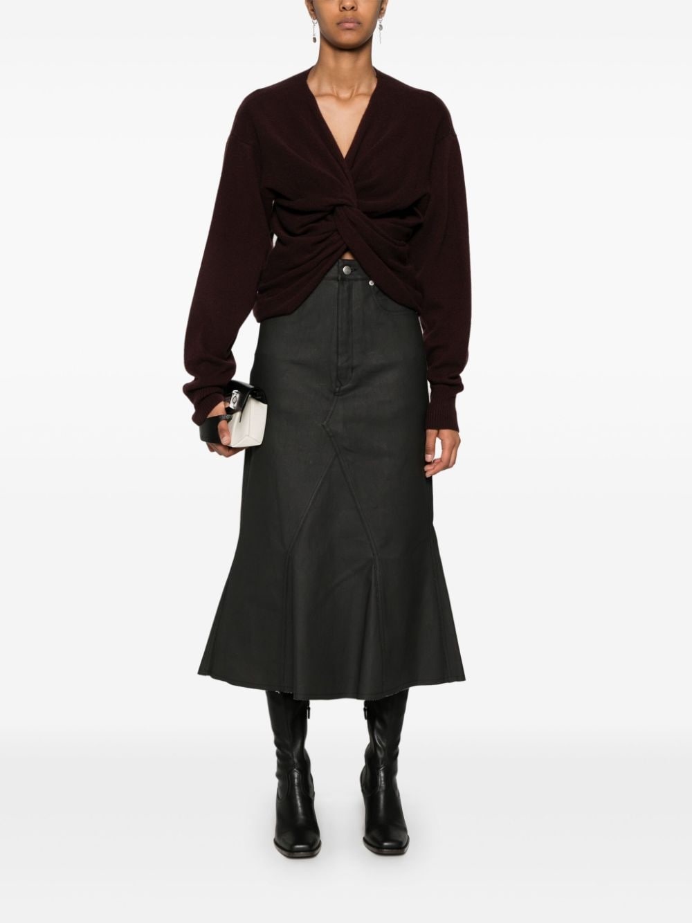 coated midi skirt - 2