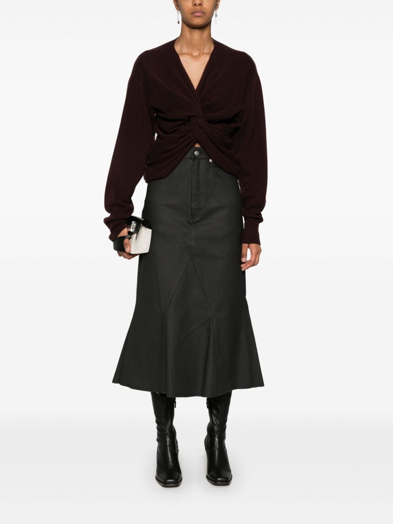 Rick Owens coated midi skirt outlook
