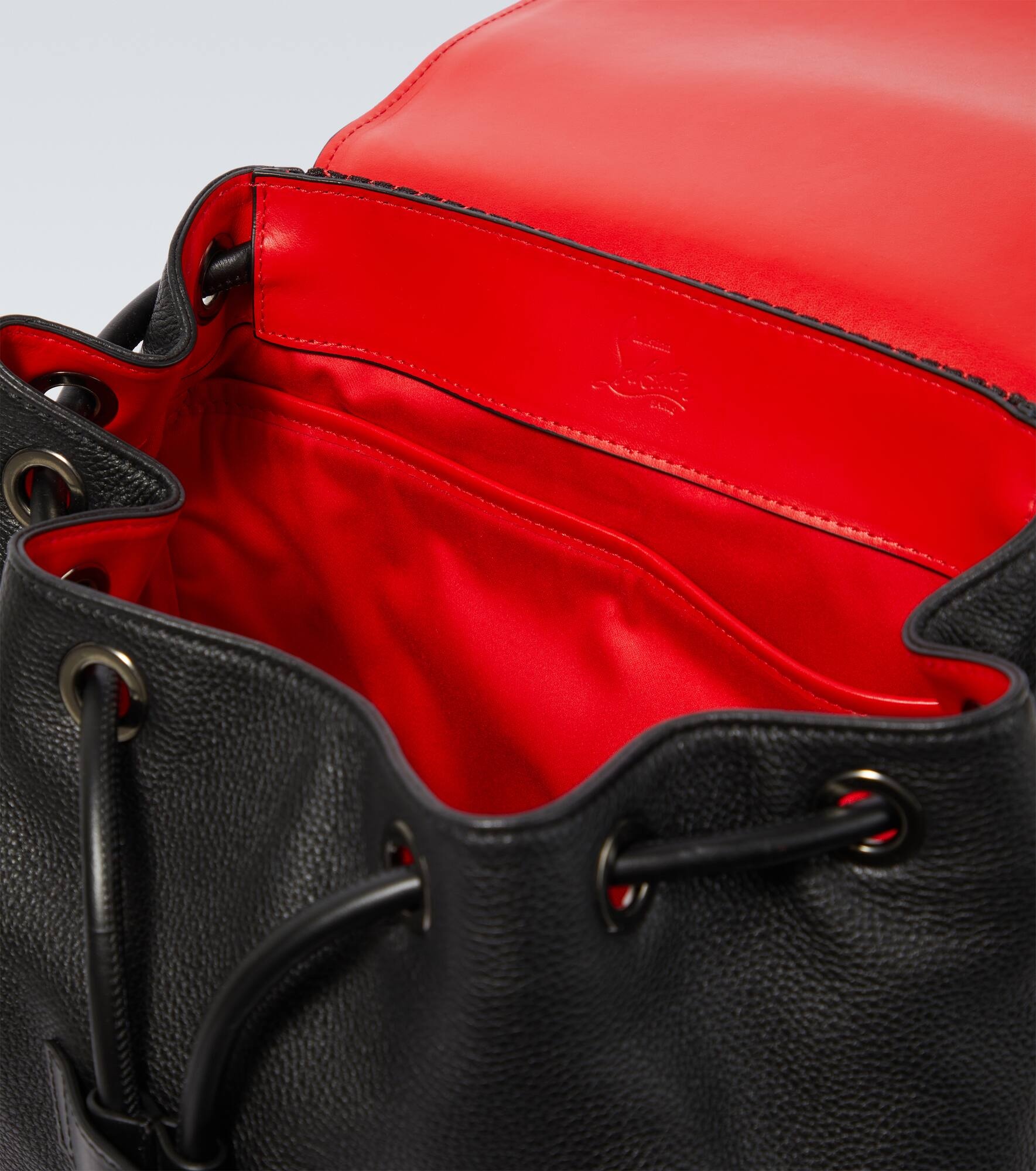 Explorafunk logo leather backpack - 4