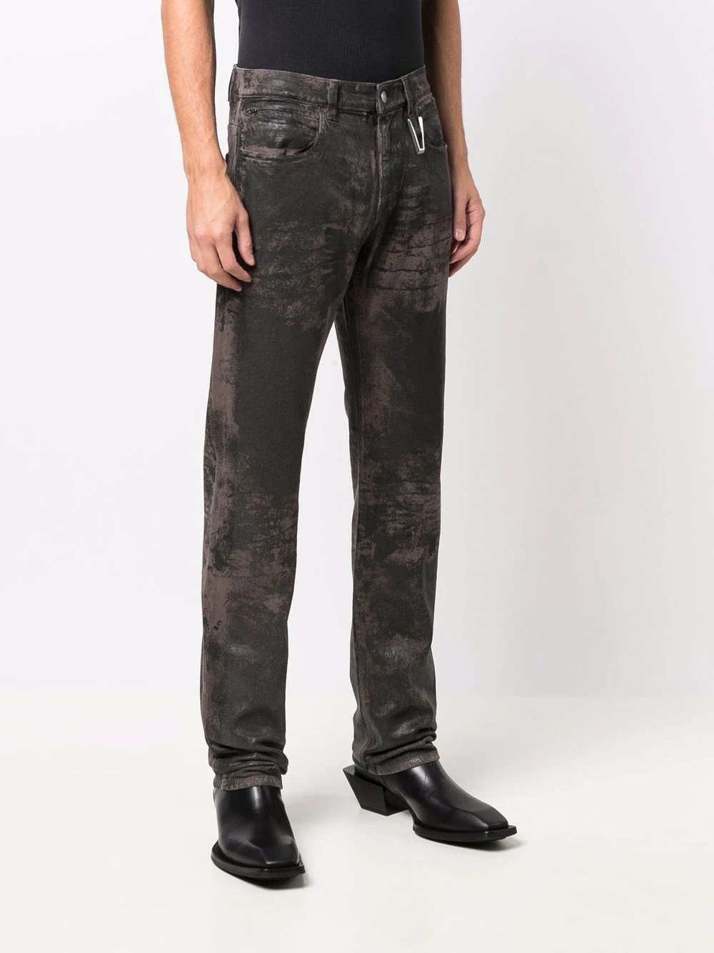 faded-effect straight-leg jeans - 3