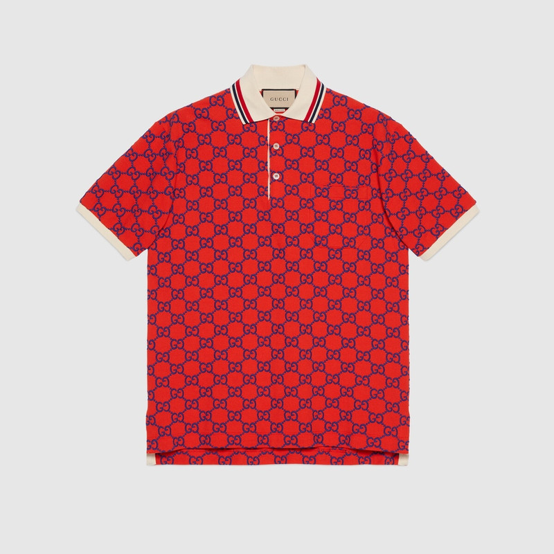 Cotton piquet polo with GG 1