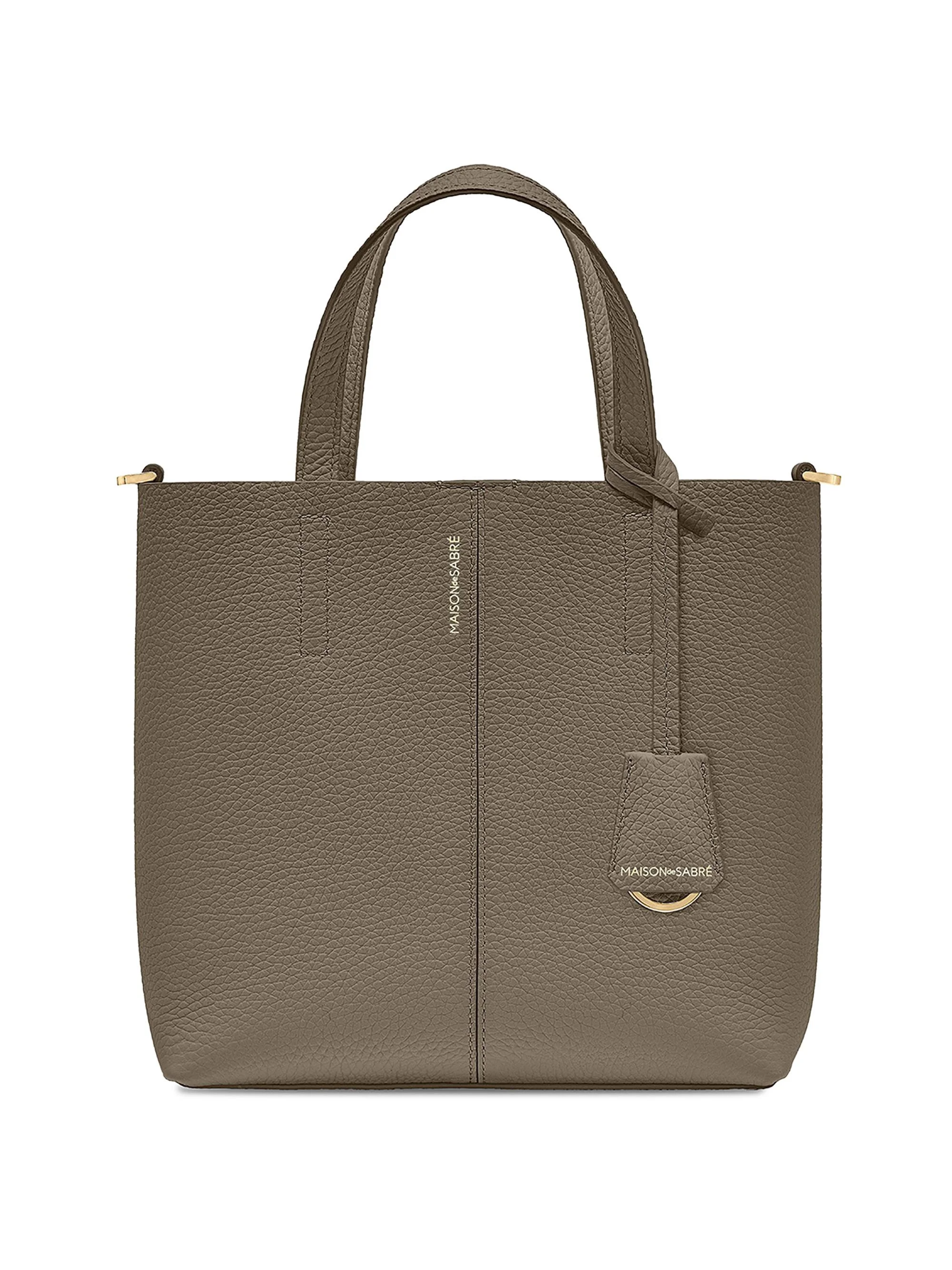 Women's Small Leather Soft Tote Bag - Cashmere Matcha - 1