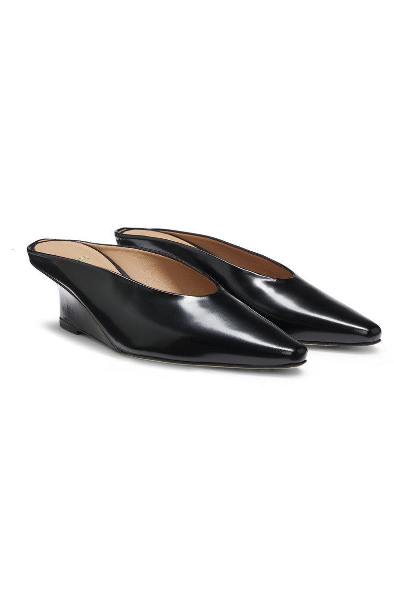 WEDGE-HEEL MULES IN LEATHER 2