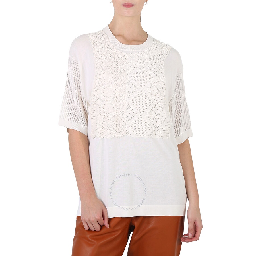 Chloe Ladies Iconic Milk Crochet Patch Shirt - 3
