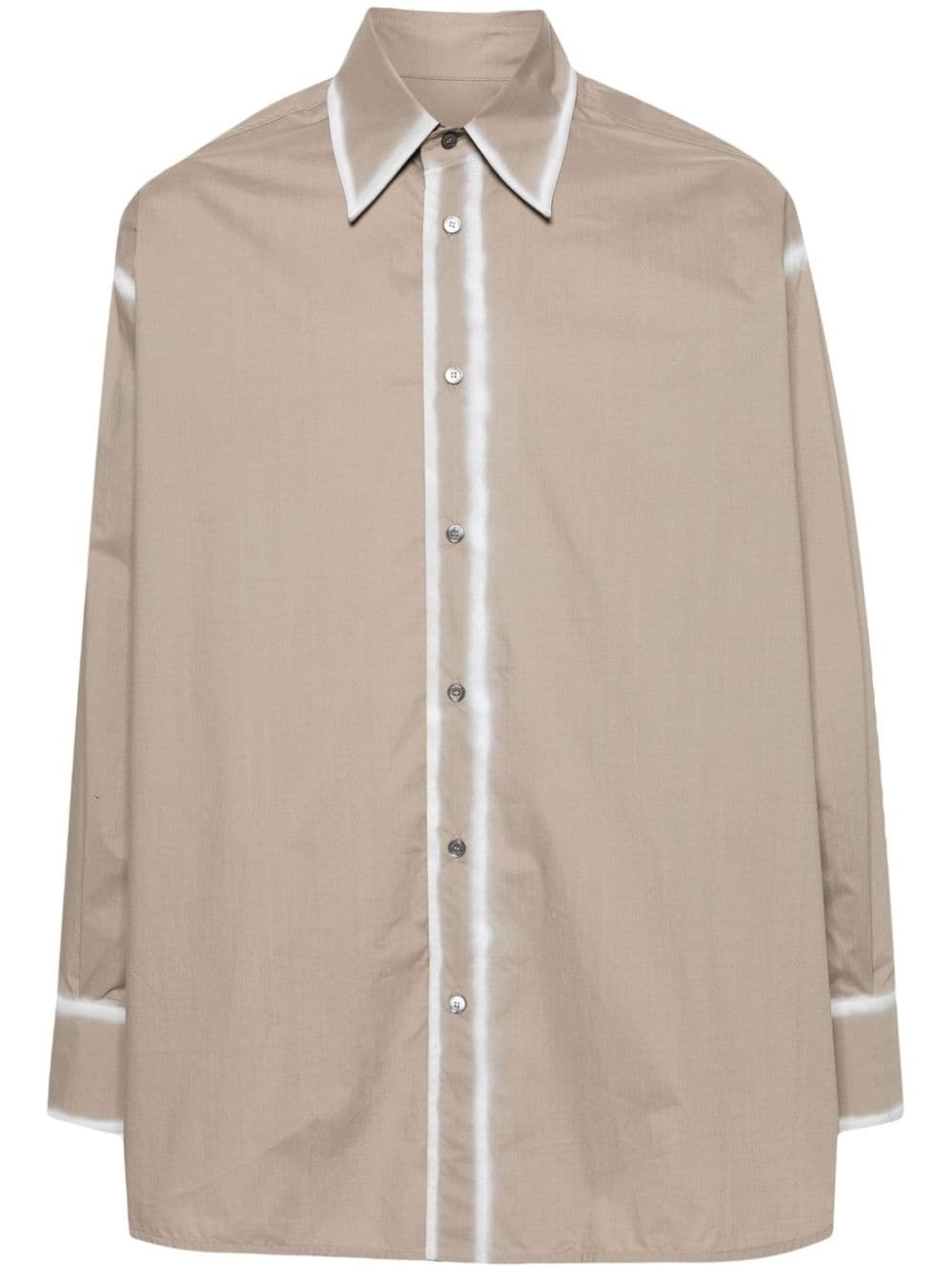 contrasting-trim poplin shirt - 1