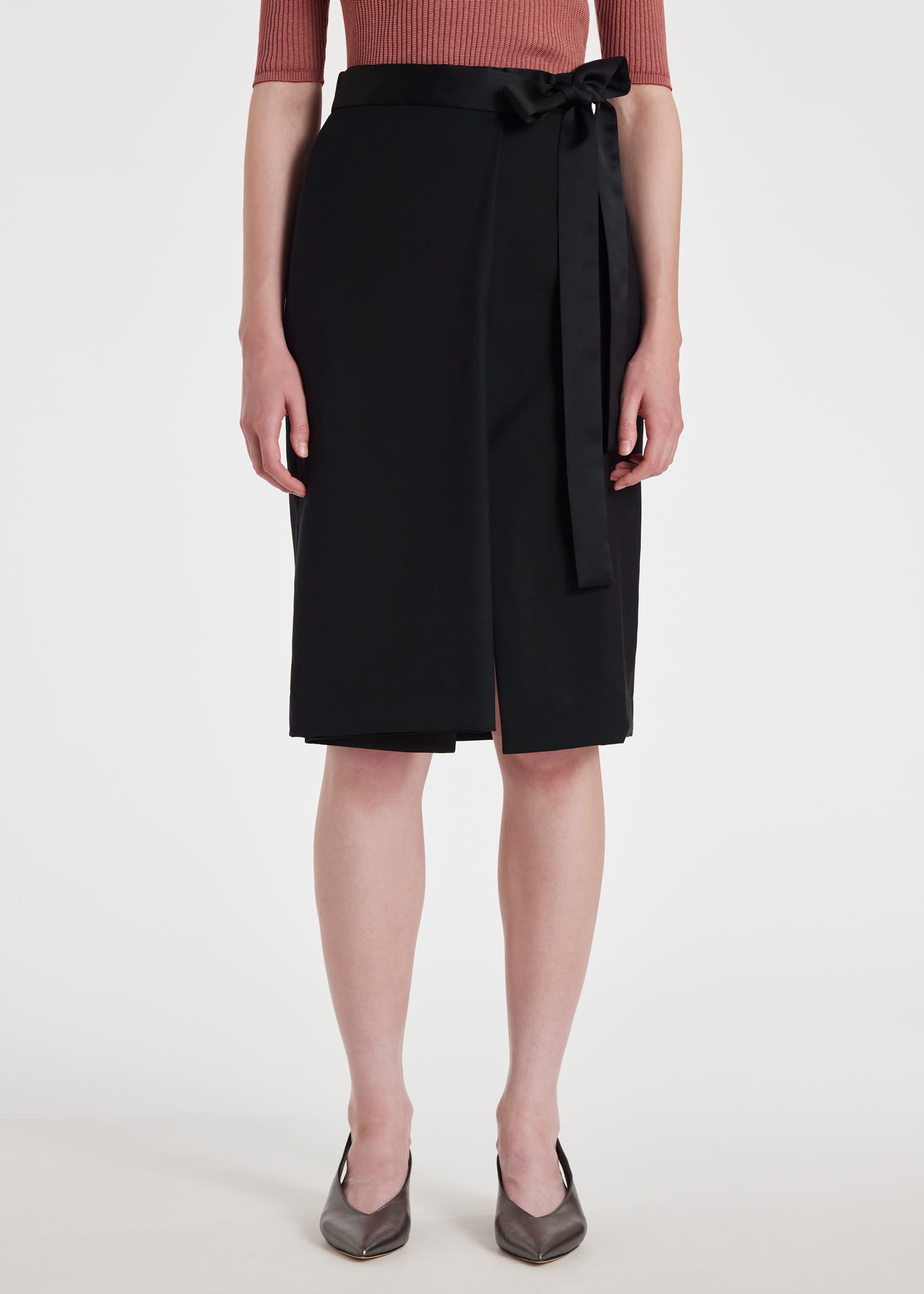 Black Satin Trim Skirt - 3