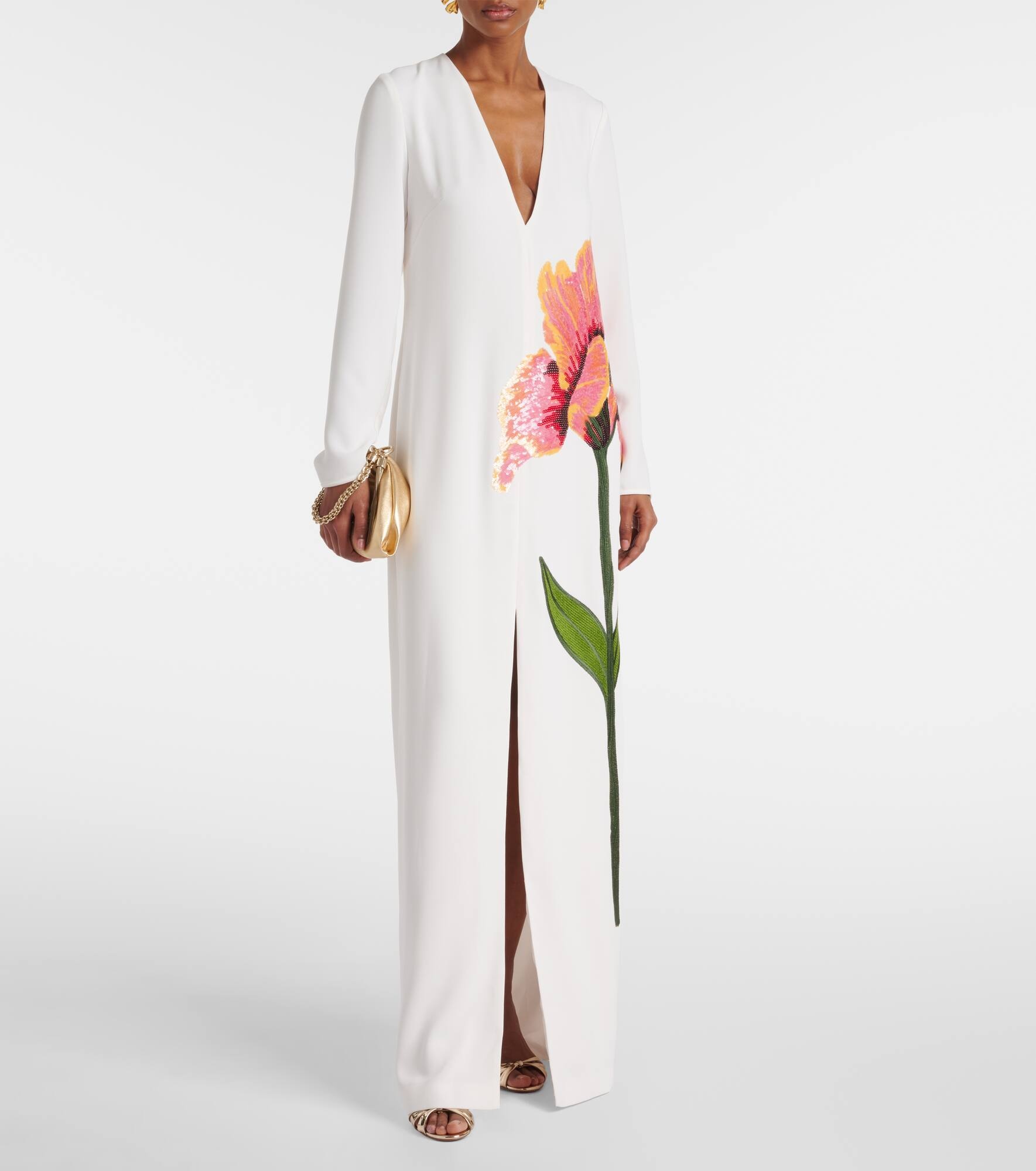 Jennis floral sequined crêpe maxi dress - 2