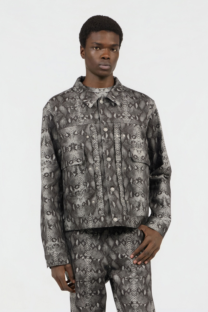 Python Print Denim Jacket 3