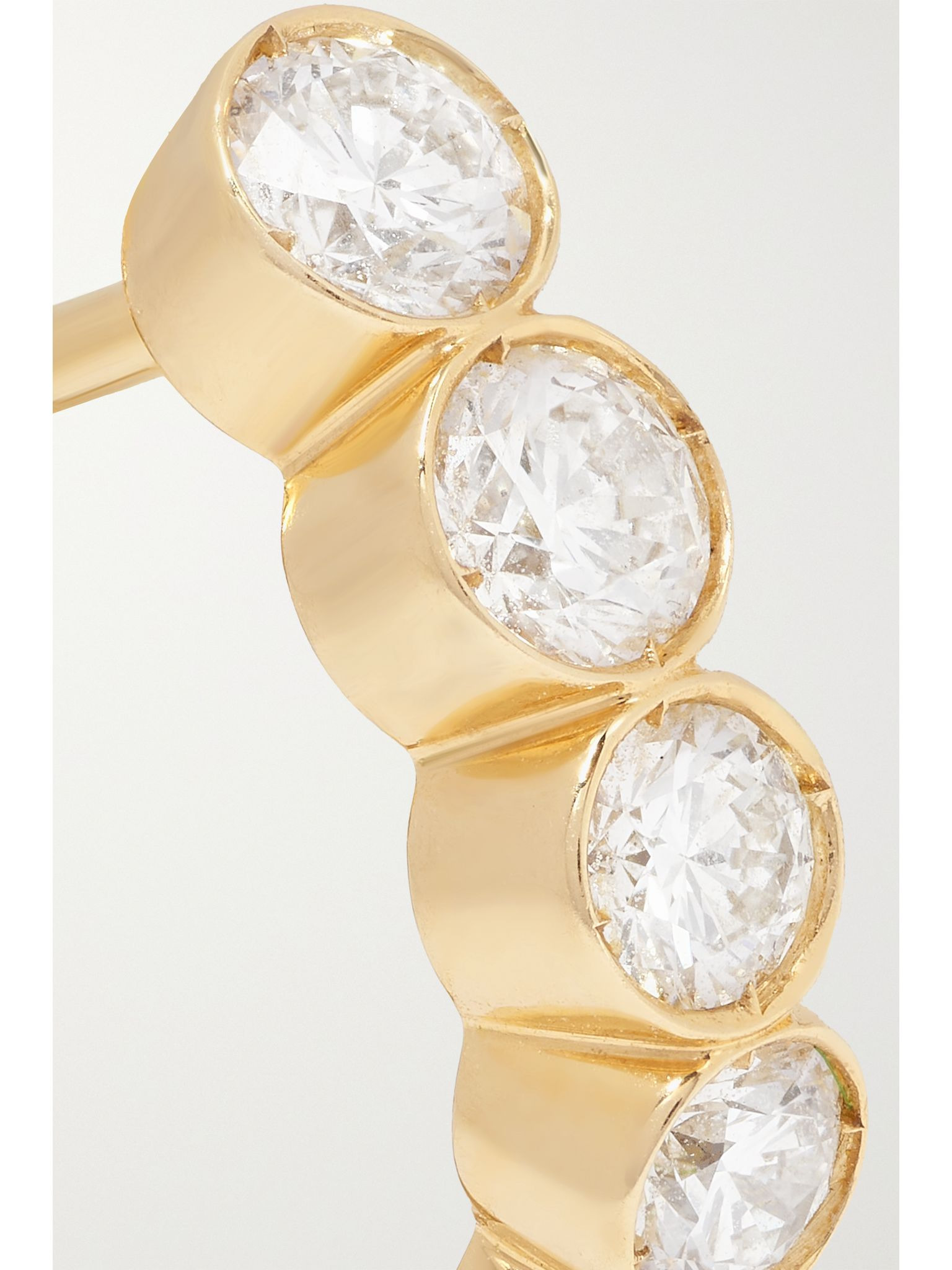 Boucle Ensemble 18-karat gold diamond single hoop earring Gold - 5