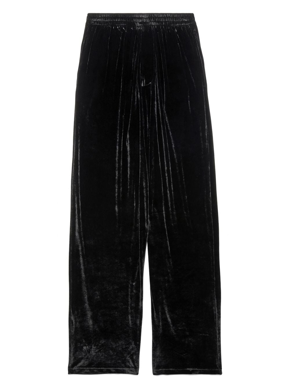 velvet-effect straight-leg trousers - 2