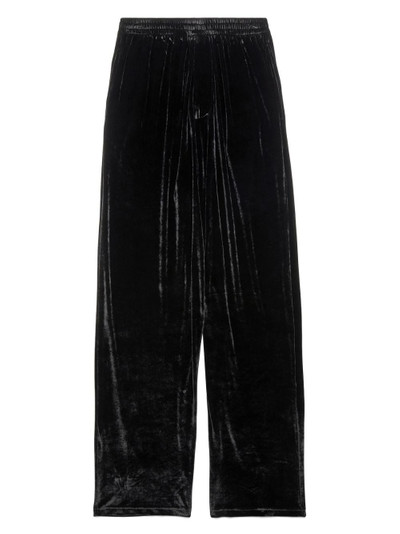 BALENCIAGA velvet-effect straight-leg trousers outlook