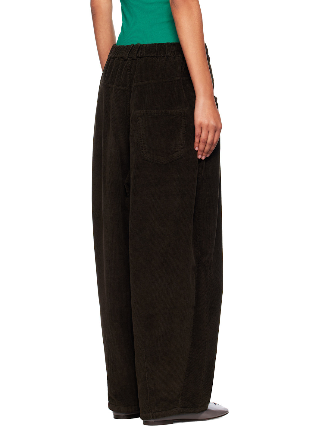 Brown Baggy Corduroy Trousers - 3