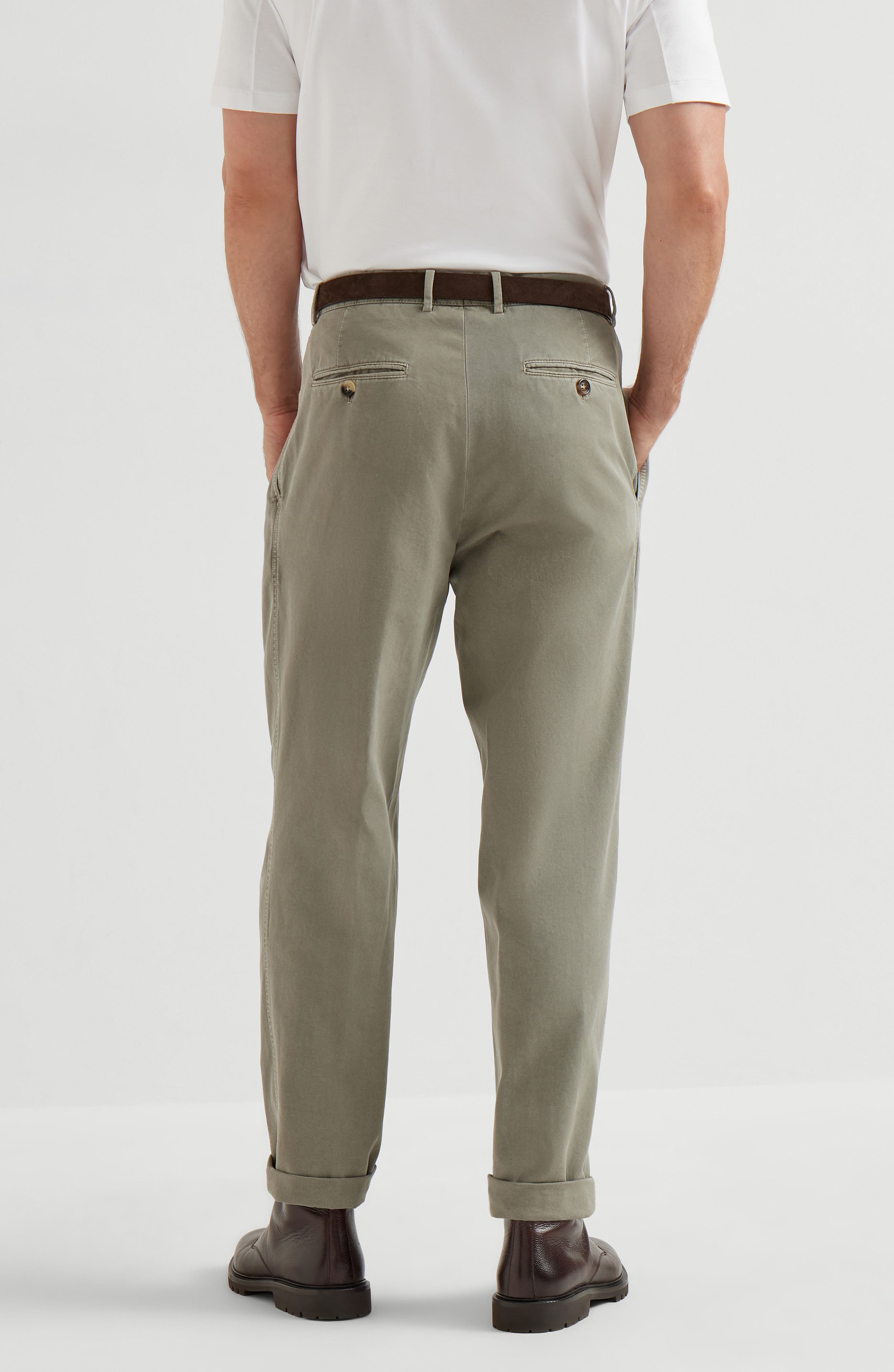 Brunello Cucinelli Double pleated trousers in Khaki at Nordstrom - 3