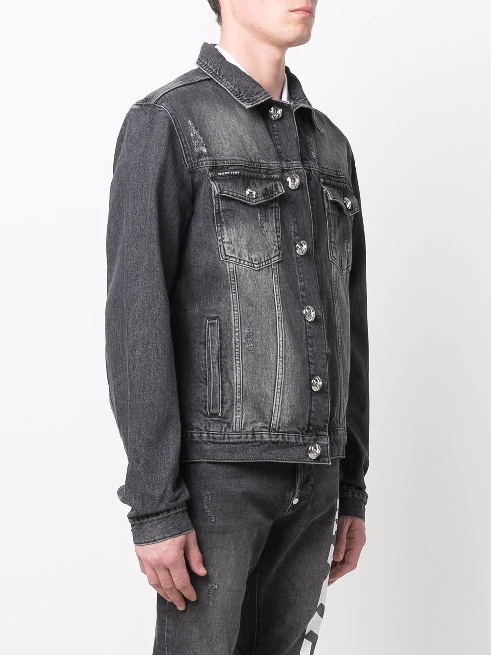 logo denim jacket - 3