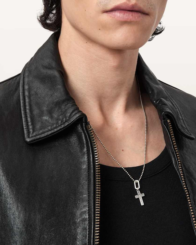 ALLSAINTS SMALL CROSS STERLING SILVER PENDANT CHARM outlook