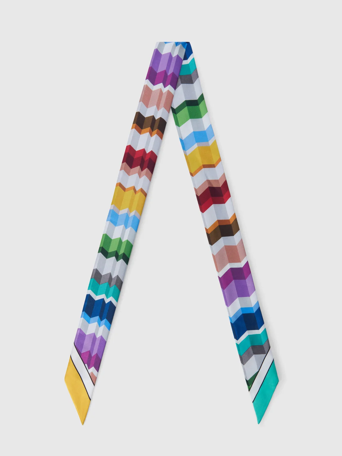 Pure silk multipurpose headband with print and logo - 1