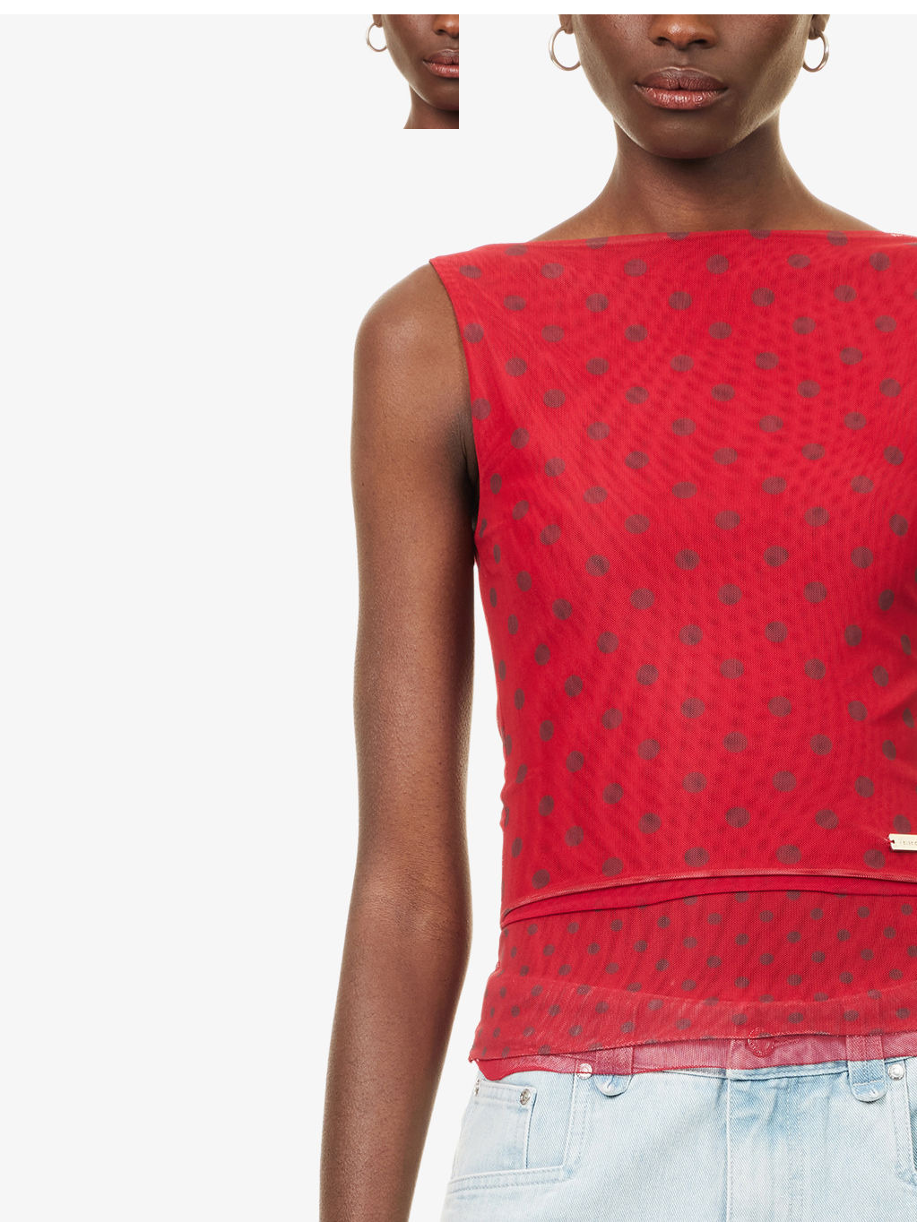 Layer Polka-Dot Stretch-Woven Vest - 3