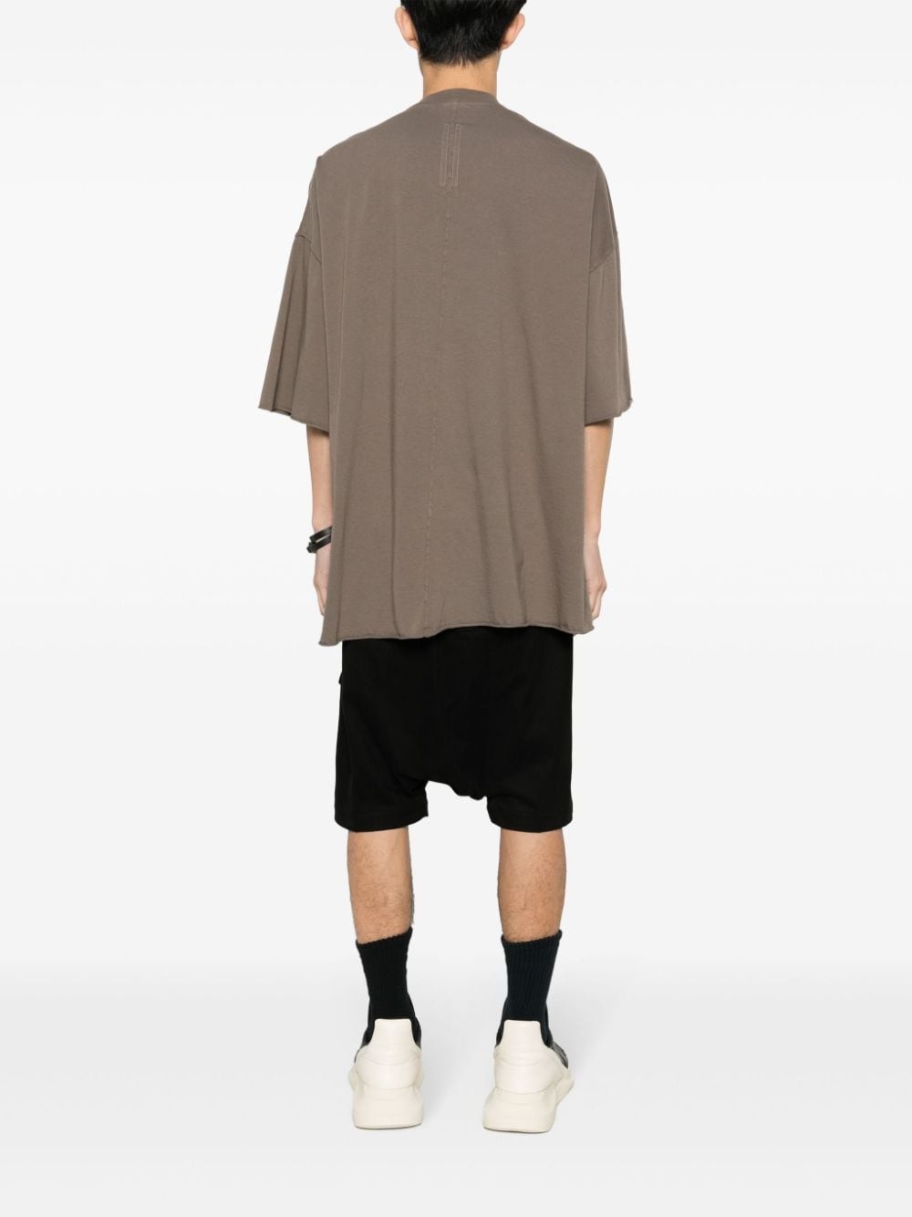 tape-detail orgnaic cotton T-shirt - 4