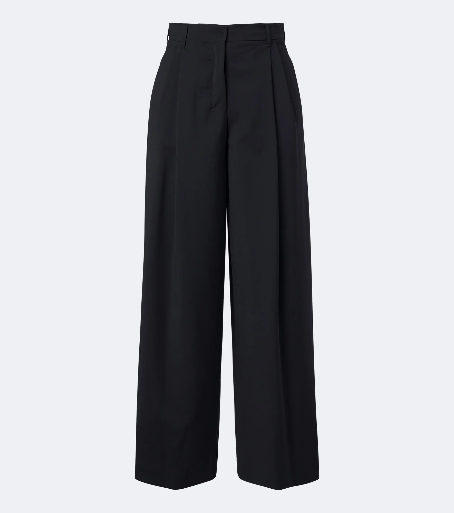 Wide-leg pleated virgin wool pants - 1