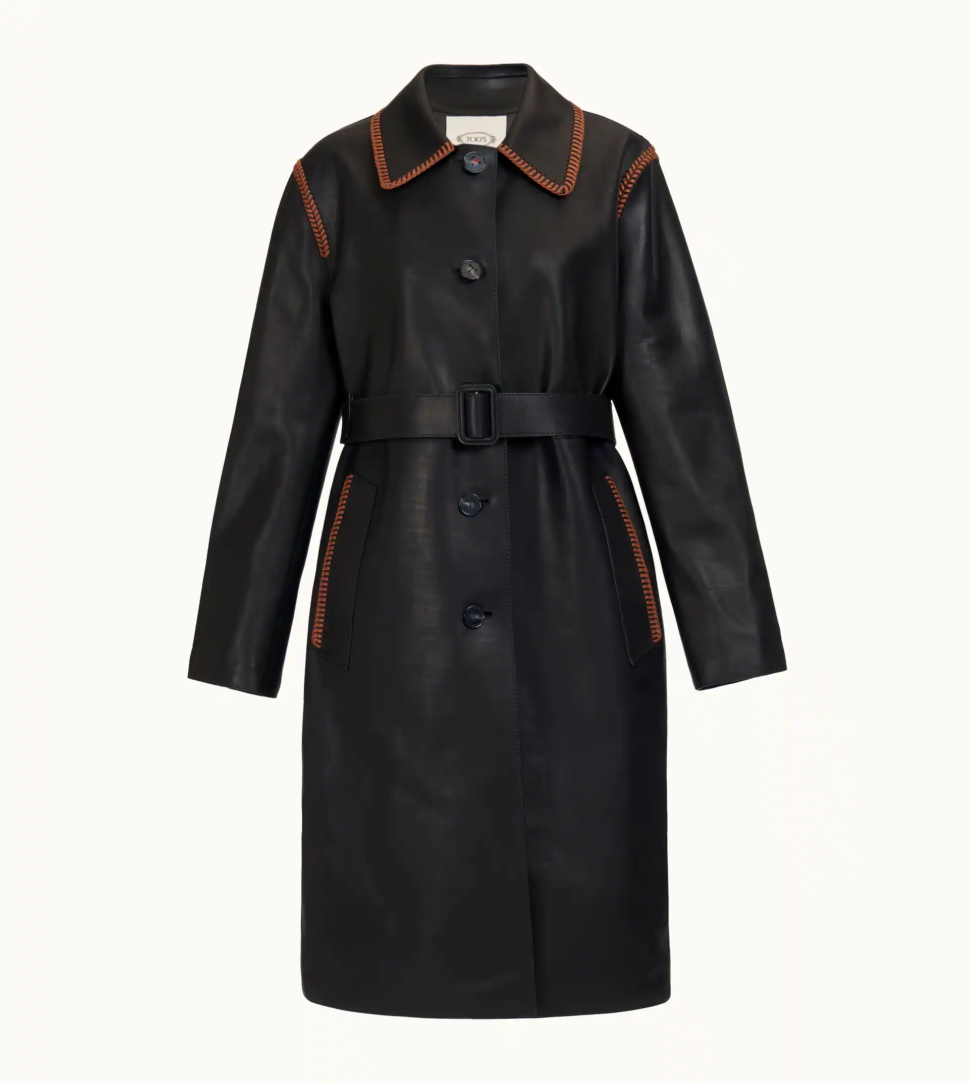TRENCH IN LEATHER - BLACK - 1