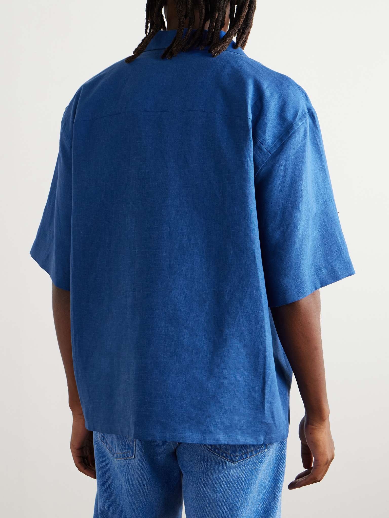 Convertible-Collar Panelled Embroidered Cotton Shirt - 3