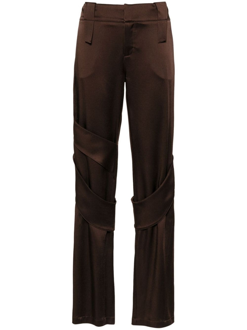 satin wide-leg cargo trousers 1