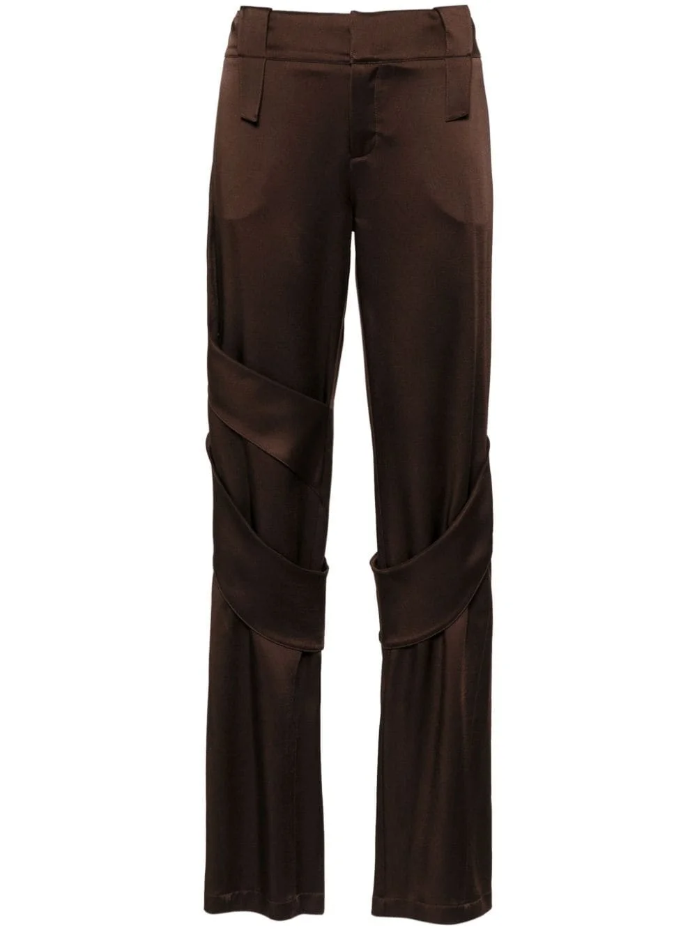 satin wide-leg cargo trousers - 1