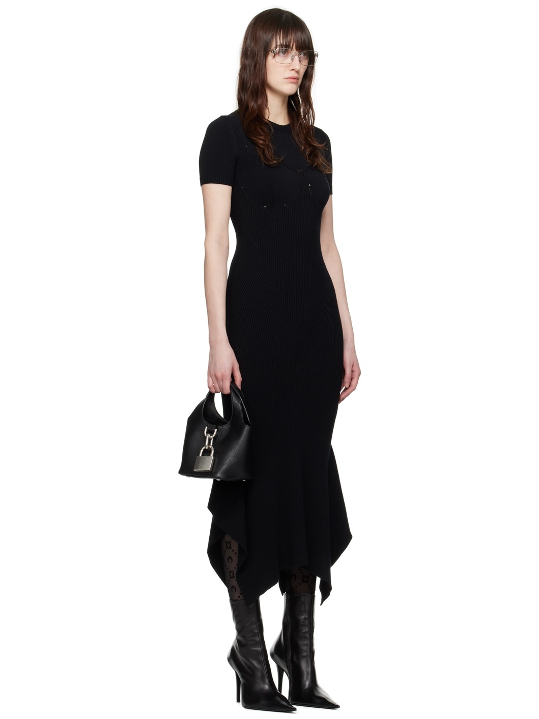 Black Ribbed Maxi Dress - 2